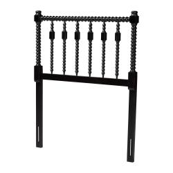 Baxton Studio Juliette Turned Spindle Headboard - Crafted Wood Panel with Decorative Spoke Design for Cottage Farmhouse Bedroom, Twin, Black